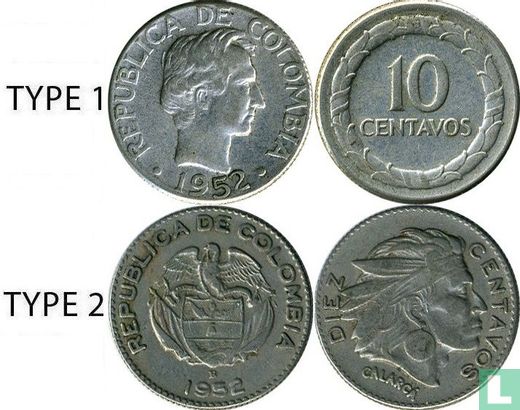Colombia 10 centavos 1952 (type 2) - Image 3