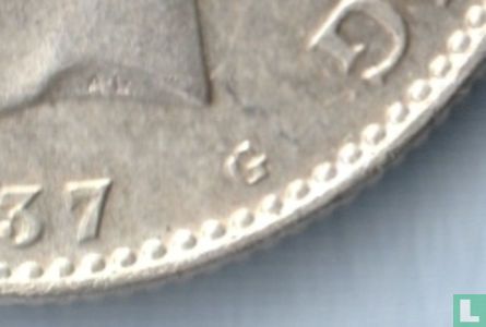 Schweden 1 Krona 1937 (gebrochenes Münzzeichen G) - Bild 3
