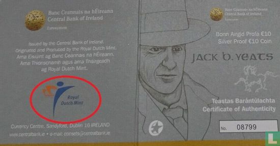 Ireland 10 euro 2012 (PROOF) "Jack Butler Yeats" - Image 3