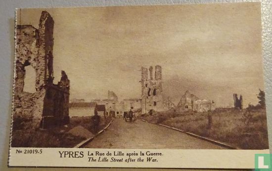  Ypres La rue de Lille après la Guerre . The Lille Street after the War. - Afbeelding 1