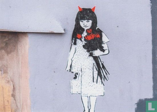 Girl with Red Horns and Red Tulips, near the Love Cheat, Bristol's Park Street, Bristol - Image 1