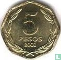 Chile 5 pesos 2001 (type 2) - Image 1