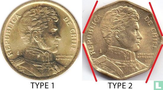 Chile 5 Peso 1992 (Typ 1) - Bild 3