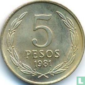 Chili 5 pesos 1981 - Image 1