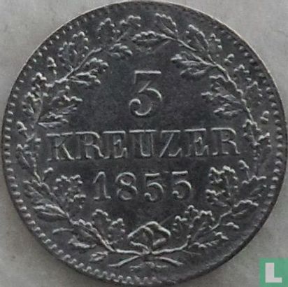 Wúrttemberg 3 Kreuzer 1855 - Bild 1
