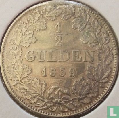Württemberg ½ gulden 1839 - Afbeelding 1