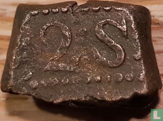 Java 2 stuiverbonk 1810 (coin plate 1 St - 11g) - Image 2