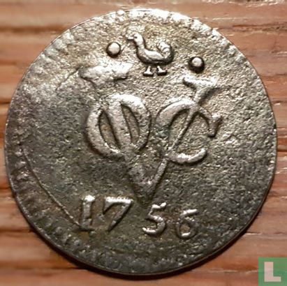 VOC 1 duit 1756 (West-Friesland - silver) - Image 1