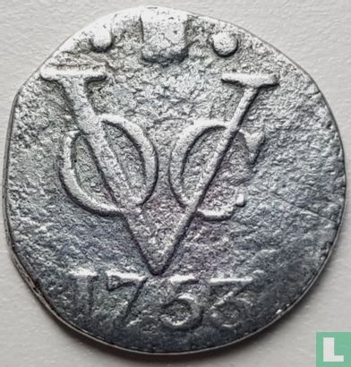 VOC 1 duit 1753 (Utrecht - silver) - Image 1