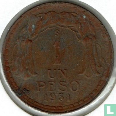 Chili 1 peso 1951 - Image 1