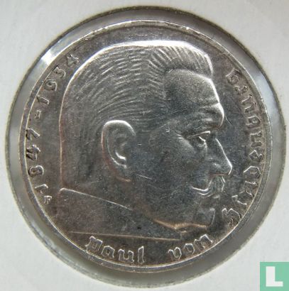 Duitse Rijk 2 reichsmark 1939 (F) - Afbeelding 2