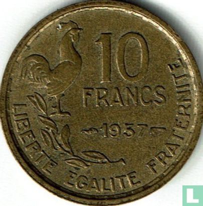 France 10 francs 1957 (misstrike) - Image 1