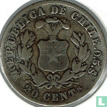 Chile 20 centavos 1880 - Image 2