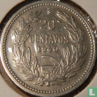 Chili 20 centavos 1940 - Image 1