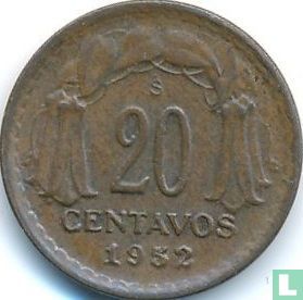 Chili 20 centavos 1952 - Afbeelding 1