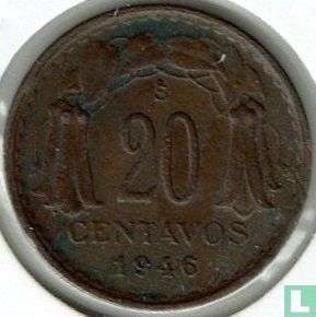 Chili 20 centavos 1946 - Image 1