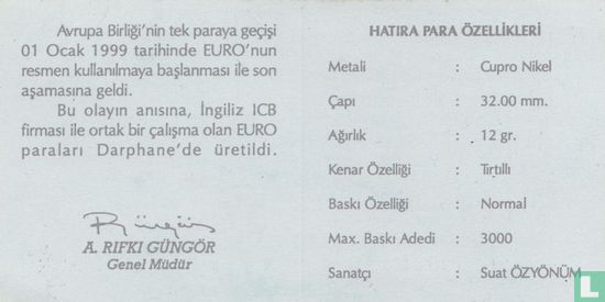 Turkey 500.000 lira 1998 "Lira to Euro Transition" - Image 3