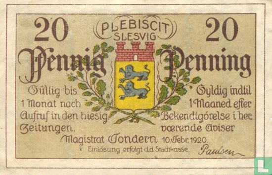 Tondern, Stadt - 20 Pfennig 1920 - Image 1