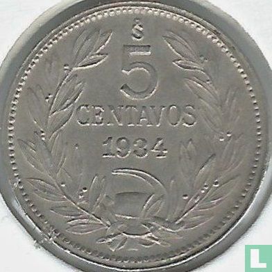 Chili 5 centavos 1934 - Afbeelding 1