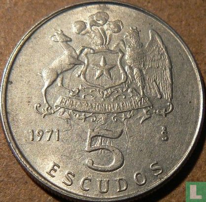 Chili 5 escudos 1971 - Afbeelding 1