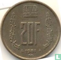 Luxemburg 20 francs 1981 - Afbeelding 1