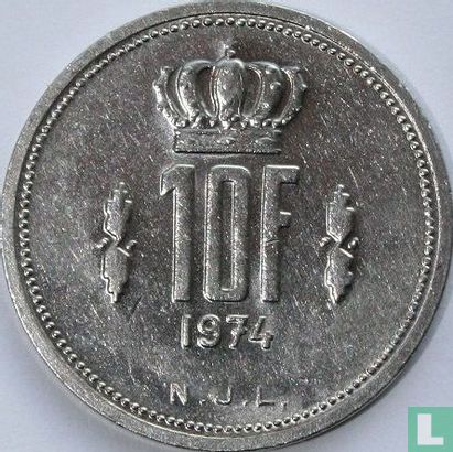 Luxemburg 10 francs 1974 - Afbeelding 1