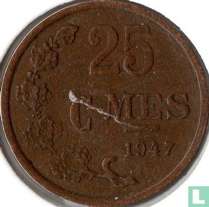 Luxemburg 25 centimes 1947 - Afbeelding 1
