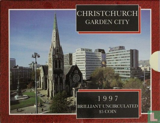Nieuw-Zeeland 5 dollars 1997 (folder) "Christchurch" - Afbeelding 1