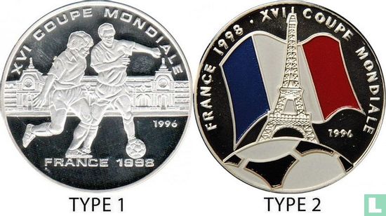 Congo-Brazzaville 1000 francs 1996 (PROOF - type 2) "1998 Football World Cup in France" - Afbeelding 3