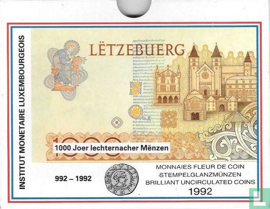 Luxemburg KMS 1992 "1000 Joer lechternacher Mënzen" - Bild 1