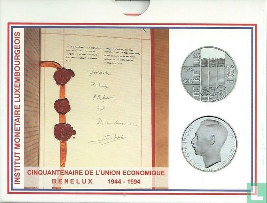 Luxembourg 250 francs 1994 (PROOF - folder) "50 years of the Benelux" - Image 1