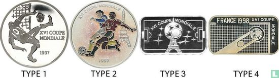 Congo-Brazzaville 1000 francs 1997 (PROOF - type 1) "1998 Football World Cup in France" - Afbeelding 3