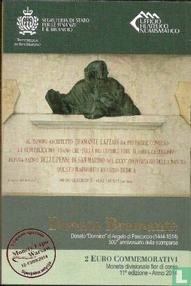 San Marino 2 euro 2014 (folder - monety expo Warsaw) "500th anniversary Death of Bramante Lazzari delle Penne" - Afbeelding 1