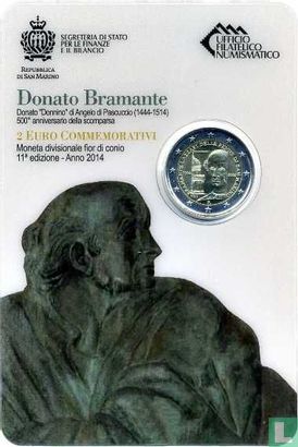 San Marino 2 euro 2014 (folder - monety expo Warsaw) "500th anniversary Death of Bramante Lazzari delle Penne" - Afbeelding 2