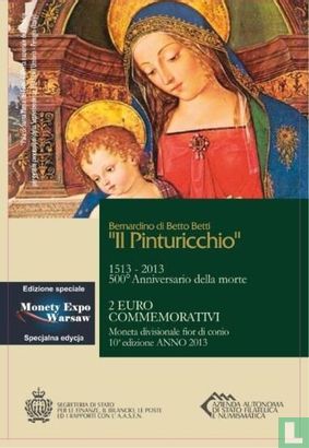 San Marino 2 euro 2013 (folder - monety expo Warsaw) "500th anniversary Death of Pinturicchio" - Afbeelding 1