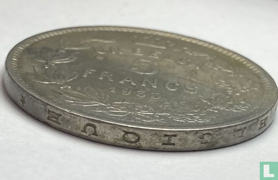 Belgien 5 Franc 1933 (FRA - Position B) - Bild 3
