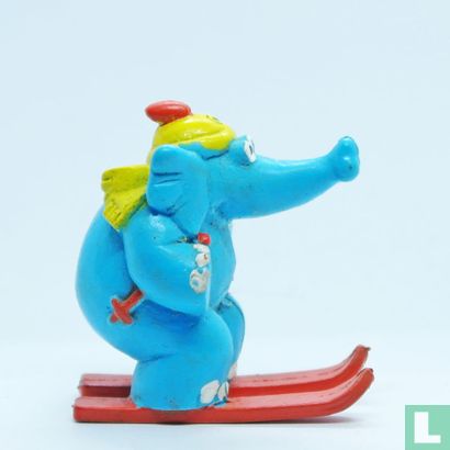 Blauwe olifant aan het skiën - Afbeelding 3