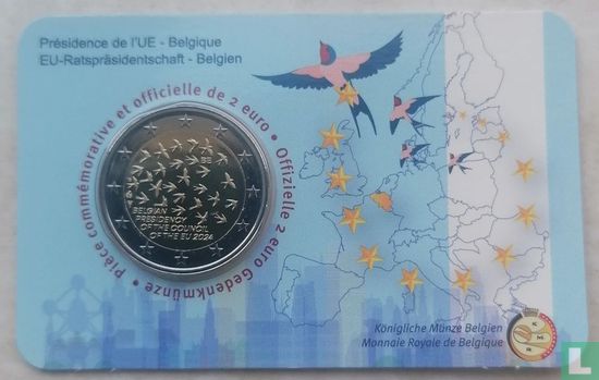 België 2 euro 2024 (coincard - FRA) "Belgian Presidency of the European Union Council" - Afbeelding 1