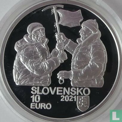 Slowakije 10 euro 2021 (PROOF) "50th anniversary First successful ascent of an eight-thousander by Slovak climbers" - Afbeelding 1