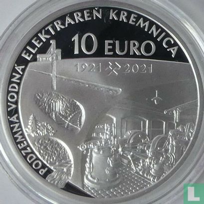 Slowakije 10 euro 2021 (PROOF) "100th anniversary Kremnica underground hydroelectric plant" - Afbeelding 2