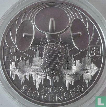 Slowakije 10 euro 2023 "100th anniversary Start of regular broadcasting by Czechoslovak radio" - Afbeelding 1