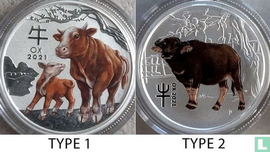Australie 25 cents 2021 (type 2) "Year of the Ox" - Image 3