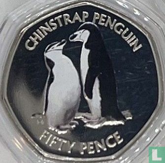 Brits Antarctisch Territorium 50 pence 2019 (gekleurd) "Chinstrap penguin" - Afbeelding 2