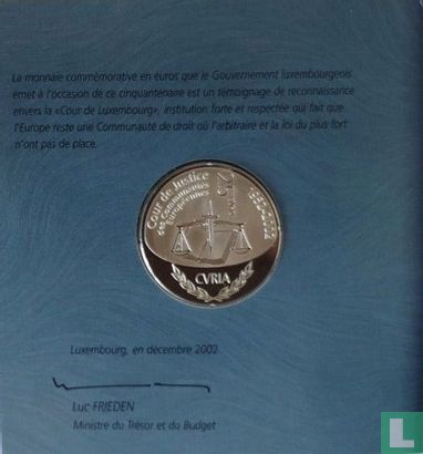 Luxembourg 25 euro 2002 (PROOFLIKE - folder) "50th anniversary European Court System" - Image 3