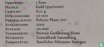 Luxemburg 5 euro 2003 (PROOF) "5 years Banque Centrale du Luxembourg" - Afbeelding 3