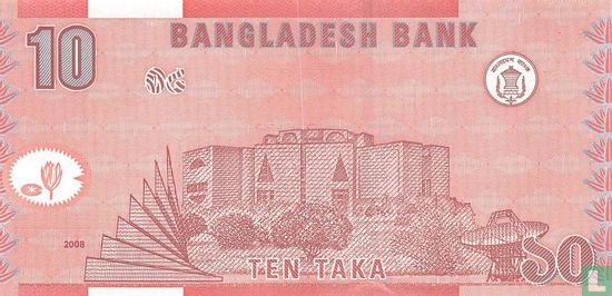 Bangladesh 10 Taka 2008 (P39Ac) - Image 2