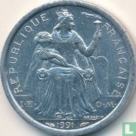 New Caledonia 1 franc 1991 - Image 1