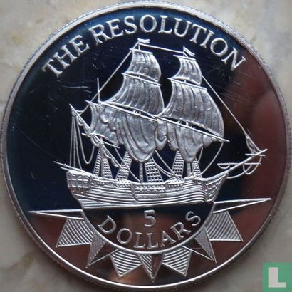 Niue 5 Dollar 1996 (PP) "Sailing ship The Resolution" - Bild 2