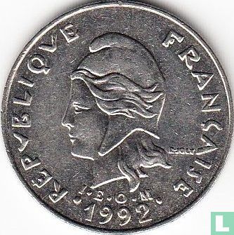 New Caledonia 20 francs 1992 - Image 1