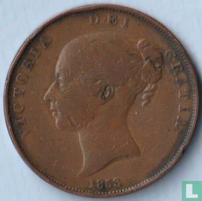 United Kingdom 1 penny 1853 (type 2) - Image 1